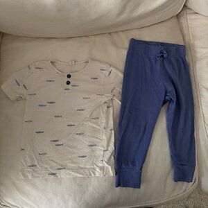 Colored Organics set-  joggers &Reef Short Sleeve Henley in Fish (rain + marino)